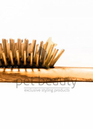 Hundebürste | pet beauty deluxe Natur mini, 15mm Holzstifte | Olivenholz