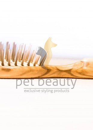 Hundebürste | pet beauty deluxe Natur, 20 mm Holzstifte | Olivenholz
