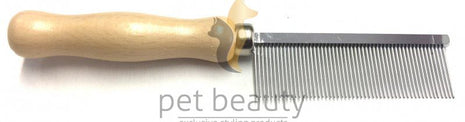 Comb pet beauty - metal with wooden handle