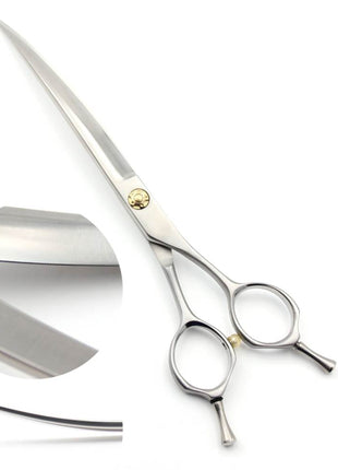 Schneideschere | 7 Zoll |  18 cm | gebogen | matt silber |  Mikroverzahnung