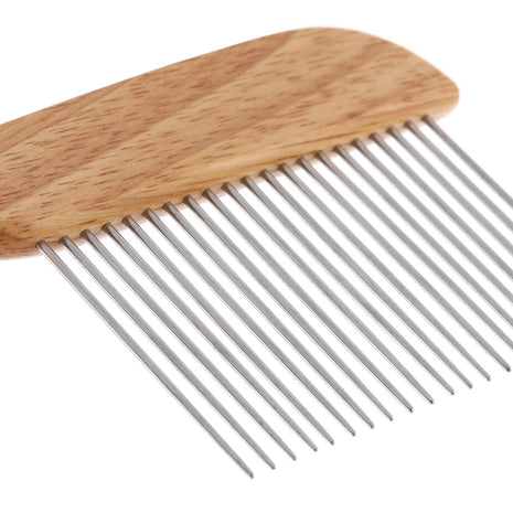 Wooden poodle comb, extra long pins