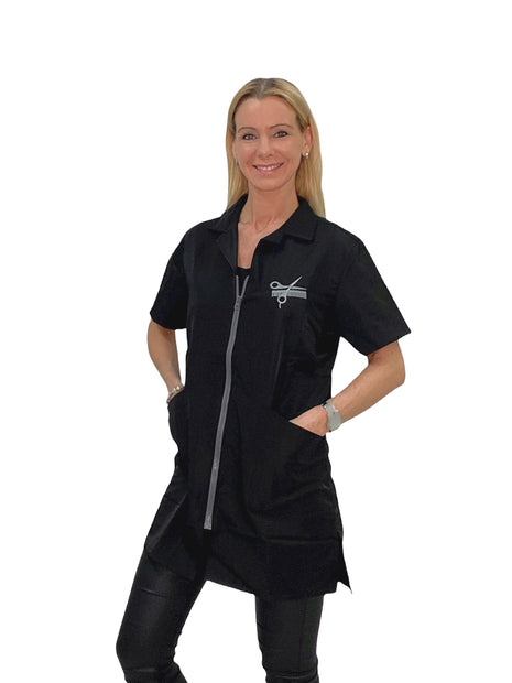 pet beauty smock Moderna black