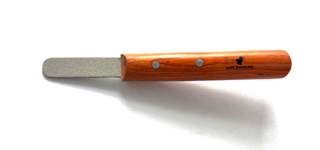 pet beauty trimming rod with wooden handle | stripping stick | trim stone | Total length 14.5cm
