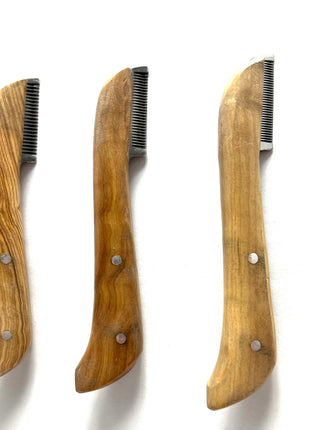 pet beauty Trimmmesser als Satz oder einzeln | 5 Stück | brauner Holzgriff | Gesamtlänge 14cm