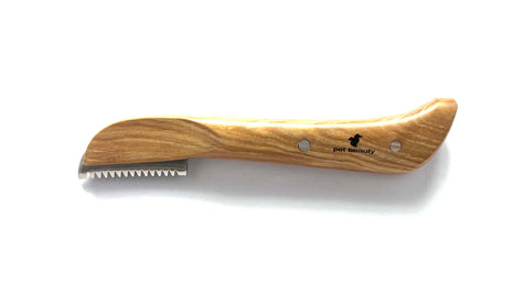 pet beauty trimming knives as a set or individually | 5 pieces | brown wooden handle | Total length 14cm