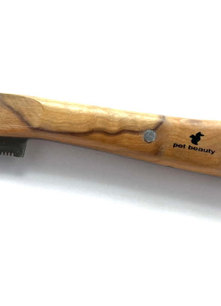 pet beauty Trimmmesser als Satz oder einzeln | 5 Stück | brauner Holzgriff | Gesamtlänge 14cm