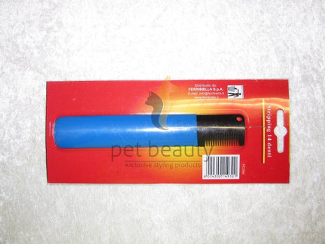 trimming knife | 14 teeth | blue plastic handle