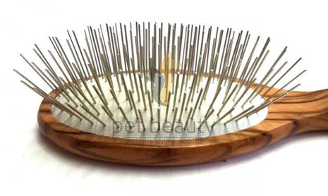 Olive wood dog brush | PET BEAUTY DELUXE | 27mm metal pins | exclusive dog brush