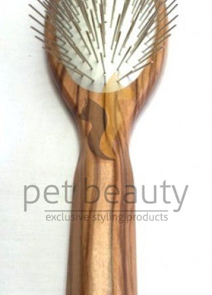 Olivenholz-Hundebürste | PET BEAUTY DELUXE | 27mm Metallstifte | exklusive Hundebürste
